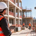 Profissional acompanha segurança e organização de um canteiro de obras